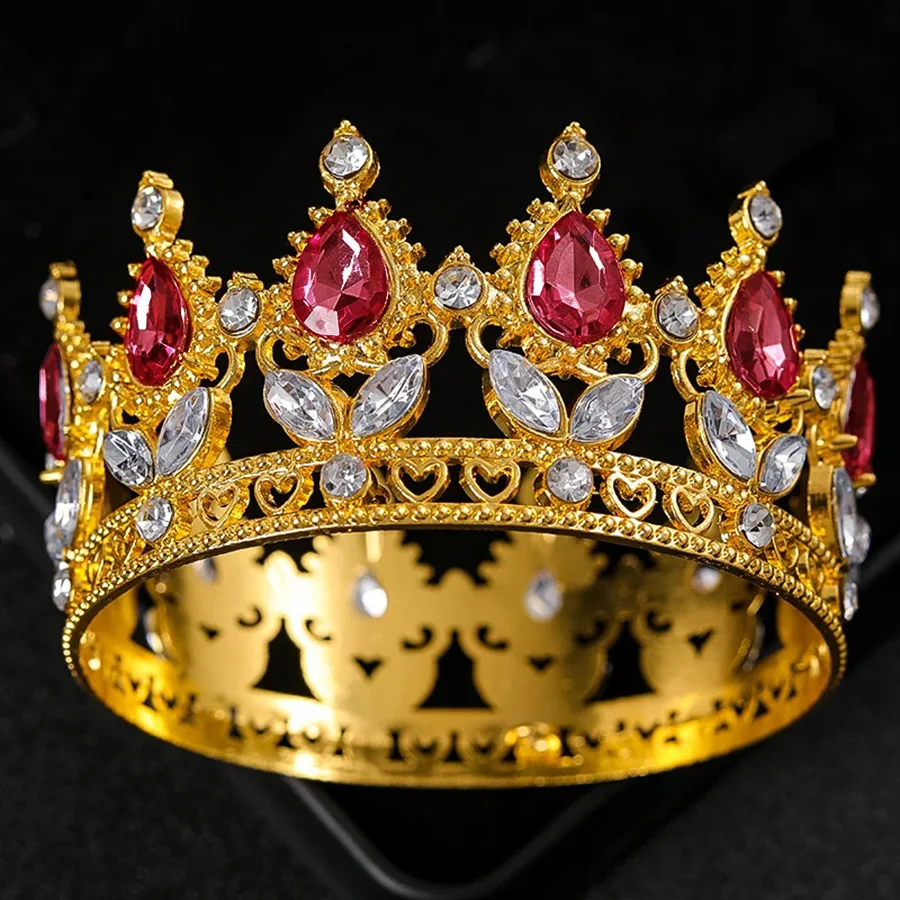 Baroque Crystal Tiaras And Crown Cake Topper Decorative Elegant Wedding Cake Princess Birthday Decoratio Party Supplies