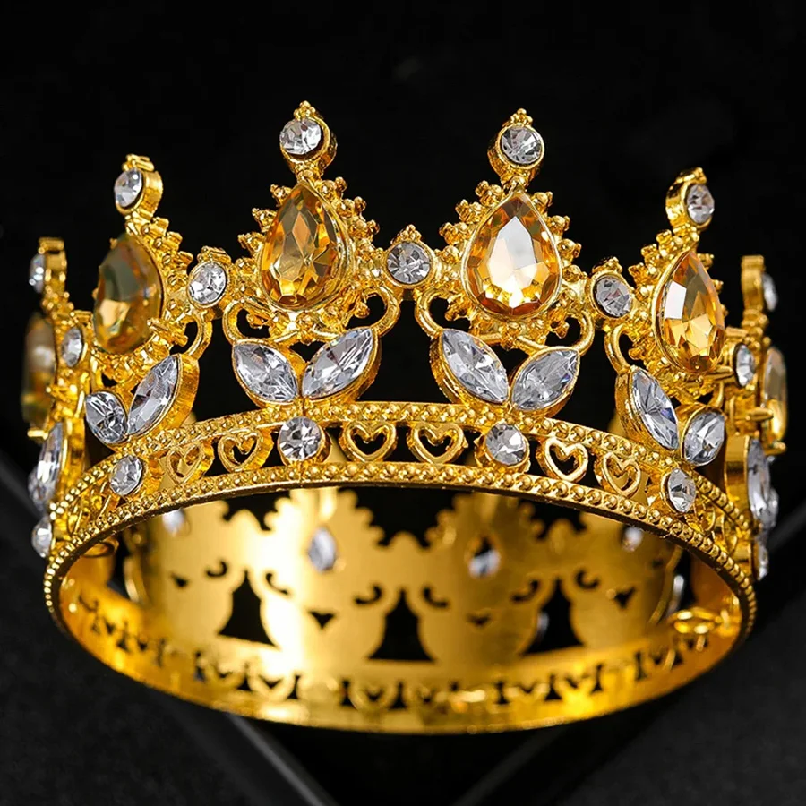 Baroque Crystal Tiaras And Crown Cake Topper Decorative Elegant Wedding Cake Princess Birthday Decoratio Party Supplies