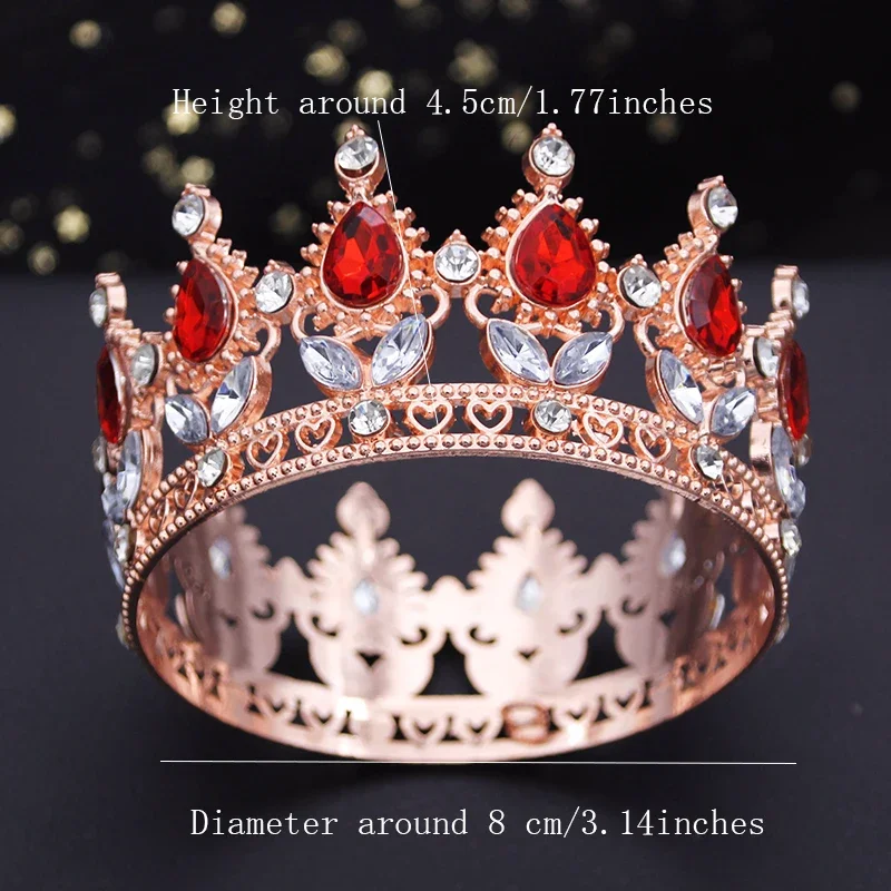 Baroque Crystal Tiaras And Crown Cake Topper Decorative Elegant Wedding Cake Princess Birthday Decoratio Party Supplies