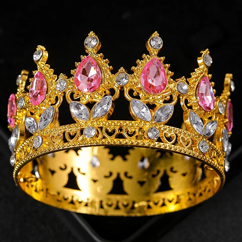 Baroque Crystal Tiaras And Crown Cake Topper Decorative Elegant Wedding Cake Princess Birthday Decoratio Party Supplies