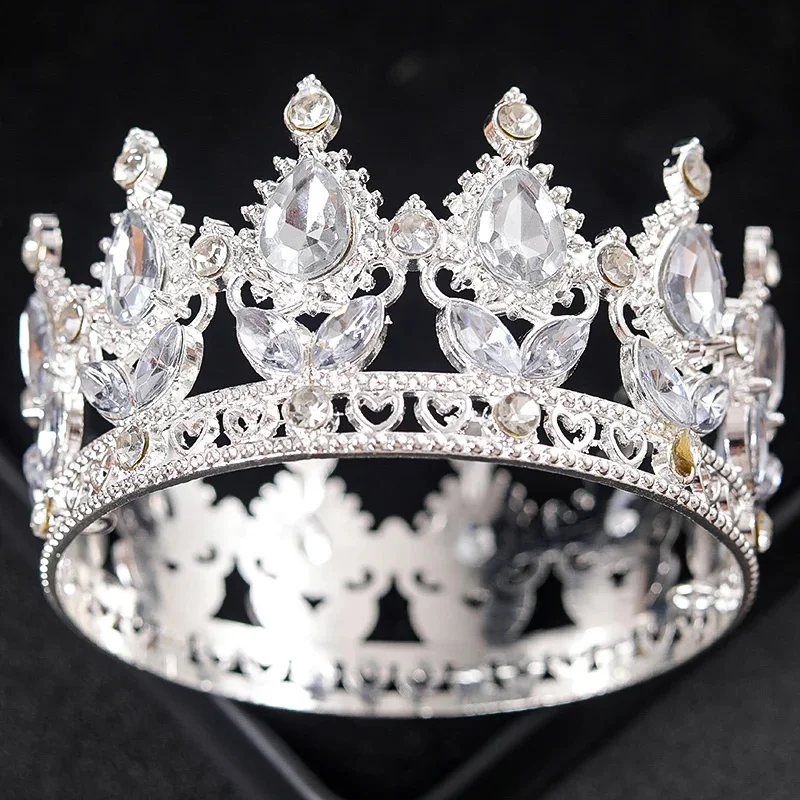 Baroque Crystal Tiaras And Crown Cake Topper Decorative Elegant Wedding Cake Princess Birthday Decoratio Party Supplies