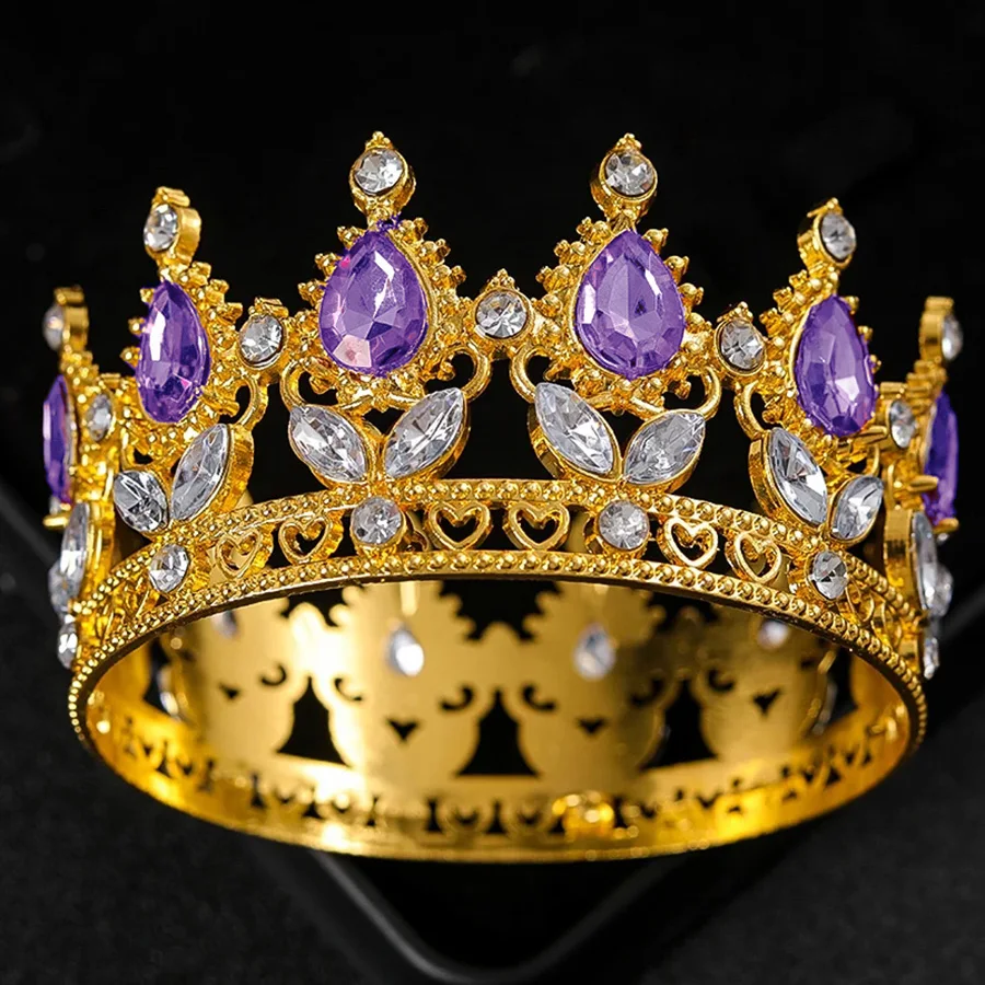 Baroque Crystal Tiaras And Crown Cake Topper Decorative Elegant Wedding Cake Princess Birthday Decoratio Party Supplies