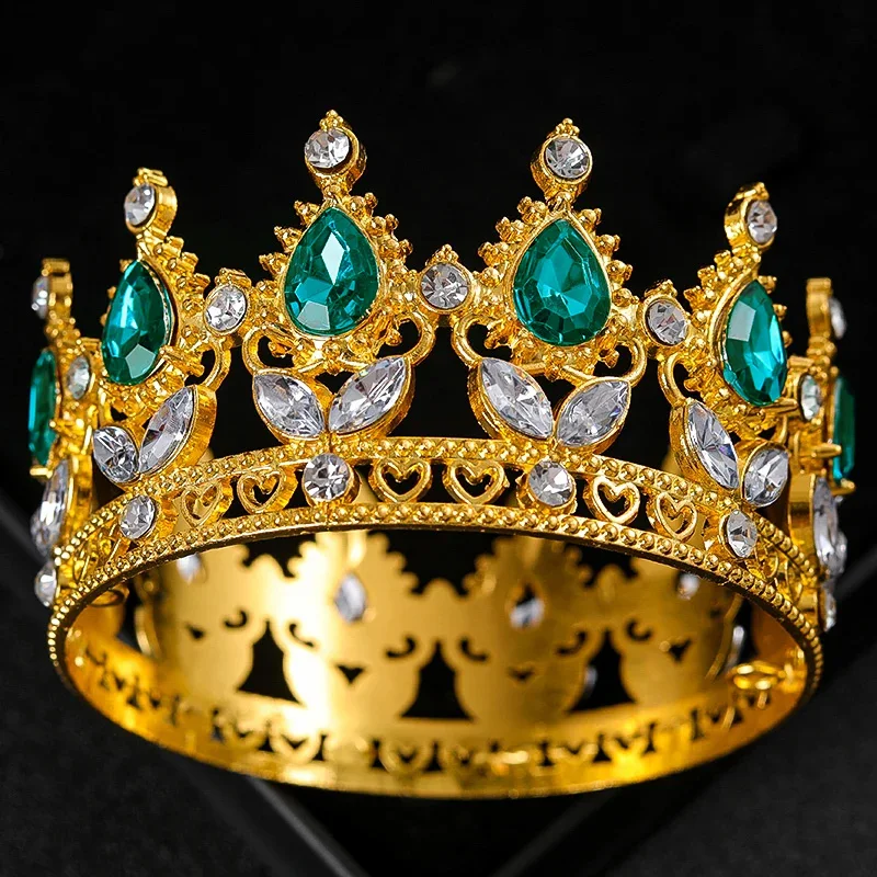 Baroque Crystal Tiaras And Crown Cake Topper Decorative Elegant Wedding Cake Princess Birthday Decoratio Party Supplies