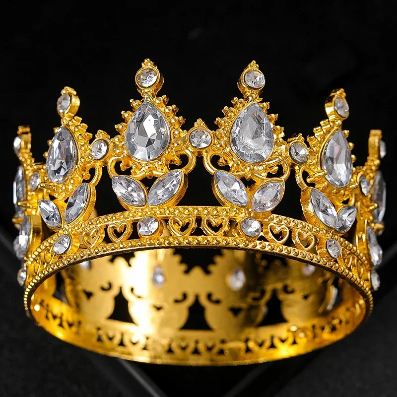 Baroque Crystal Tiaras And Crown Cake Topper Decorative Elegant Wedding Cake Princess Birthday Decoratio Party Supplies