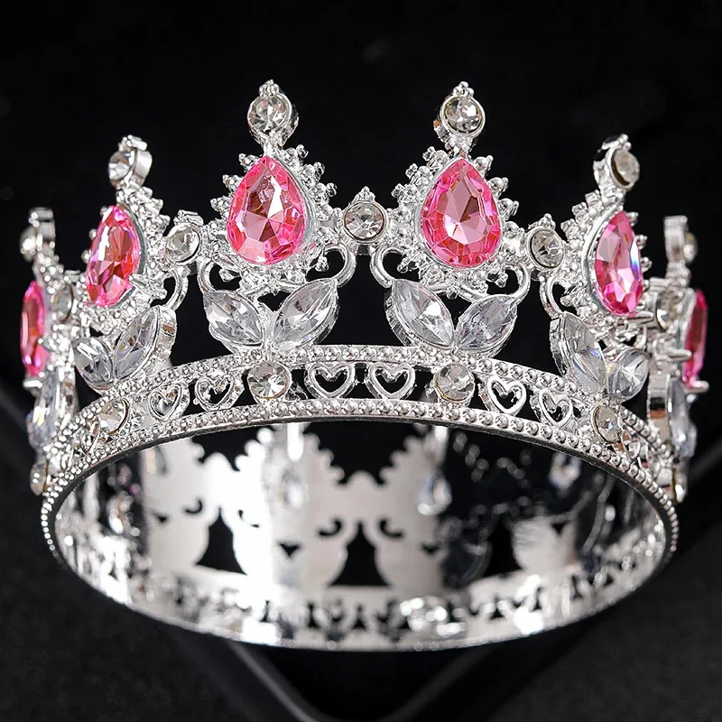 Baroque Crystal Tiaras And Crown Cake Topper Decorative Elegant Wedding Cake Princess Birthday Decoratio Party Supplies