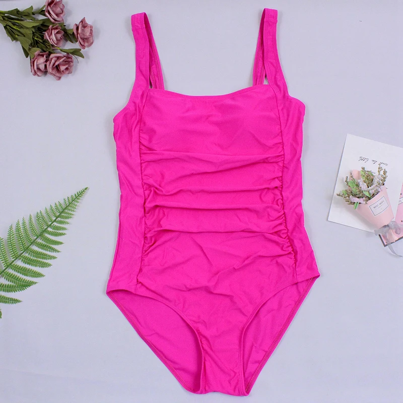 Sexy One-Piece Women Swimsuit 2024 Push Up Plus Size Swimwear Tummy Control Monokini Swimming Beach Wear Vintage Bathing Suit