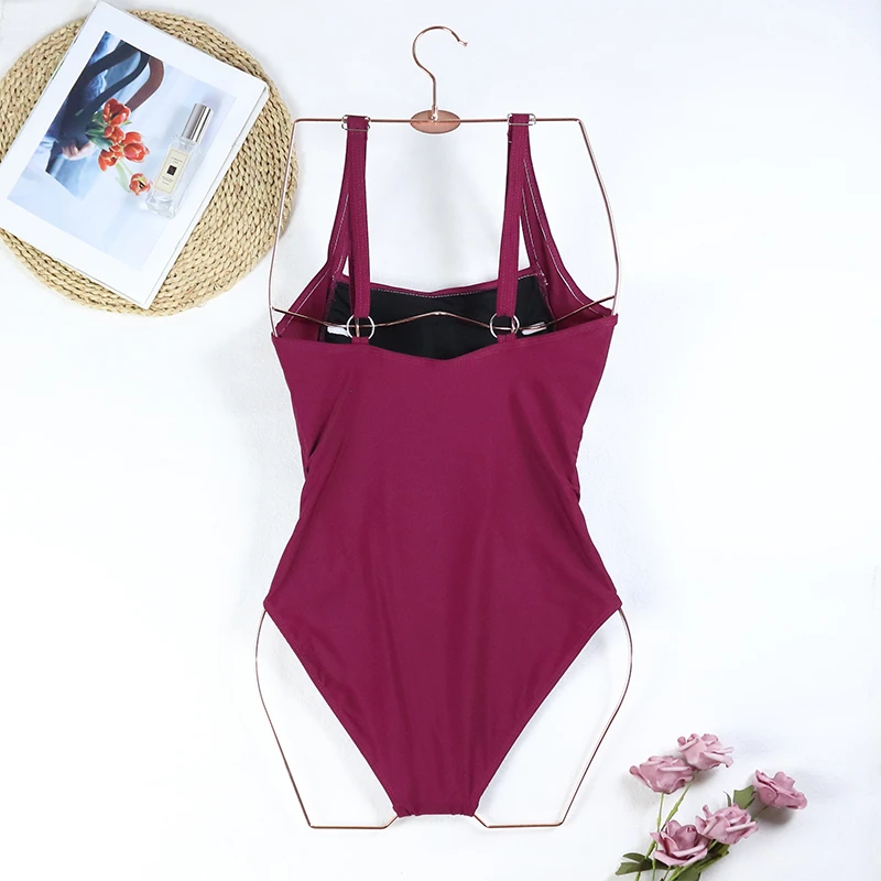 Sexy One-Piece Women Swimsuit 2024 Push Up Plus Size Swimwear Tummy Control Monokini Swimming Beach Wear Vintage Bathing Suit