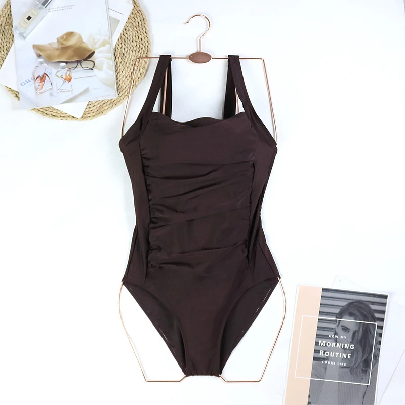Sexy One-Piece Women Swimsuit 2024 Push Up Plus Size Swimwear Tummy Control Monokini Swimming Beach Wear Vintage Bathing Suit