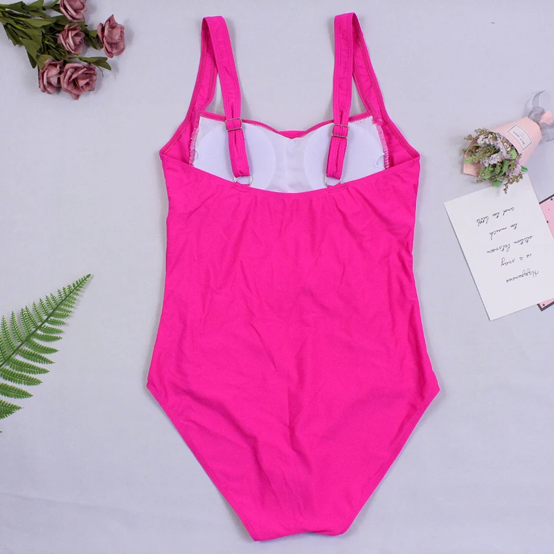 Sexy One-Piece Women Swimsuit 2024 Push Up Plus Size Swimwear Tummy Control Monokini Swimming Beach Wear Vintage Bathing Suit