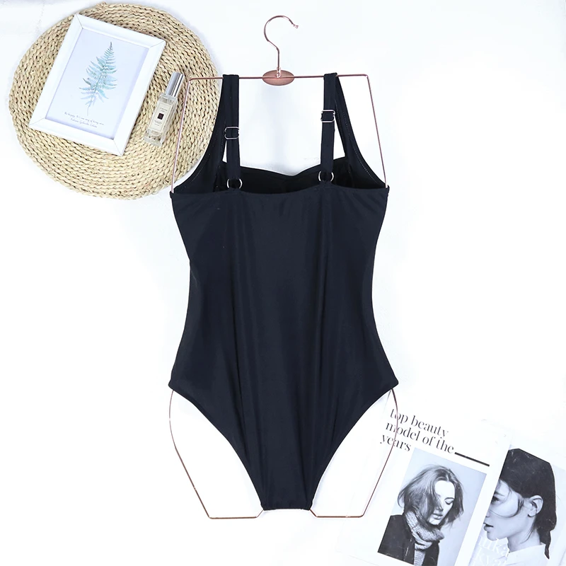 Sexy One-Piece Women Swimsuit 2024 Push Up Plus Size Swimwear Tummy Control Monokini Swimming Beach Wear Vintage Bathing Suit