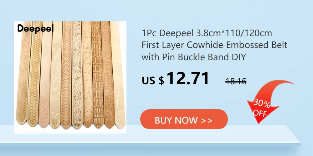 3.8cm*110/120cm Deepeel Embossed Belts First Layer Cowhide Waistband Genuine Leather Belt for Man DIY Handmade Accessories