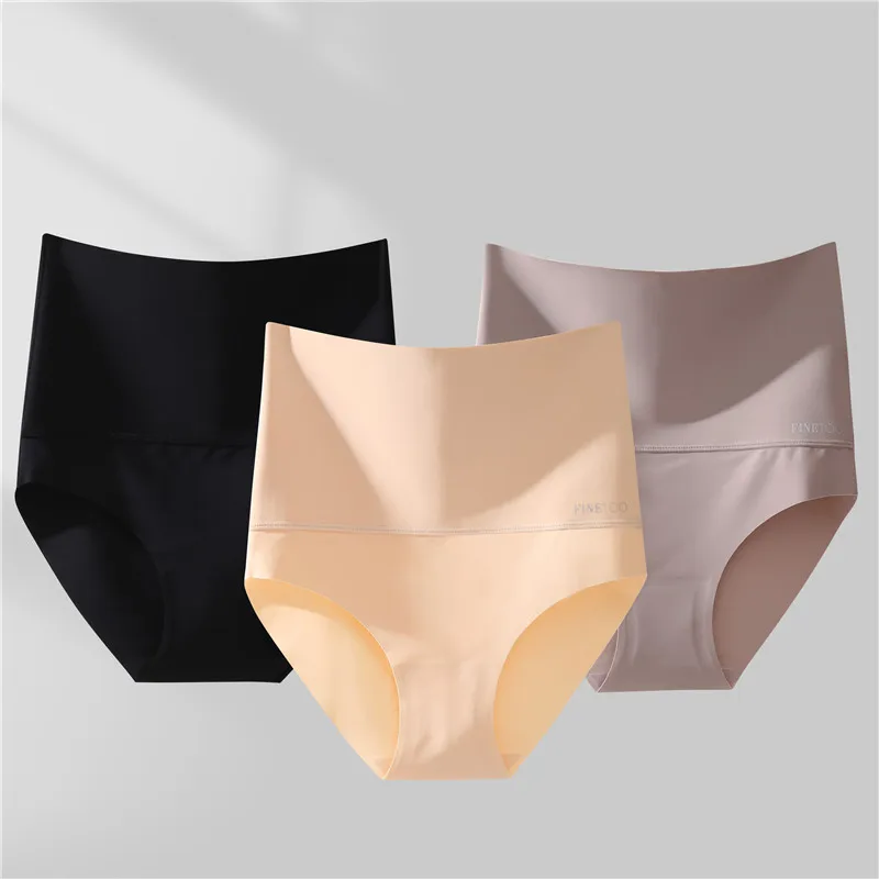 FINETOO Seamless High Waist Panties Women's Abdomen Hip Lift Briefs Body Shaping Lingerie Pants Plus Size Breathable Underwear