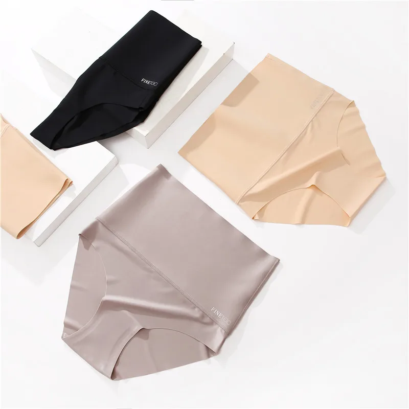 FINETOO Seamless High Waist Panties Women's Abdomen Hip Lift Briefs Body Shaping Lingerie Pants Plus Size Breathable Underwear