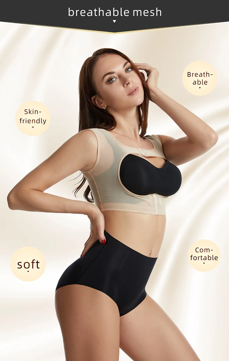 3D Support Body Shaper Bras Women Chest Posture Corrector Belt Shoulder Back Brace Push Up Shapewear Invisible Gather Bra