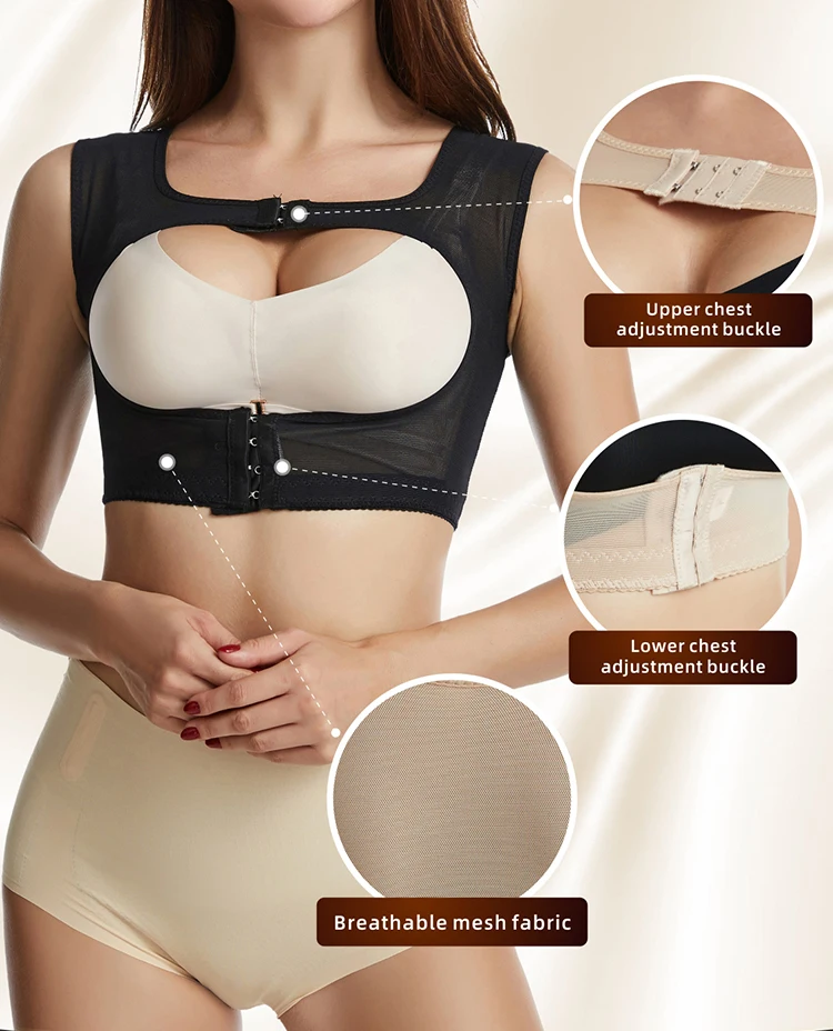 3D Support Body Shaper Bras Women Chest Posture Corrector Belt Shoulder Back Brace Push Up Shapewear Invisible Gather Bra