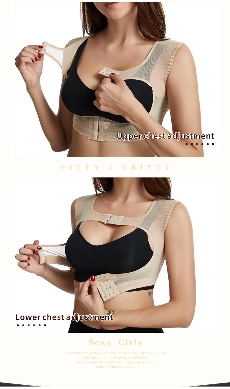 3D Support Body Shaper Bras Women Chest Posture Corrector Belt Shoulder Back Brace Push Up Shapewear Invisible Gather Bra
