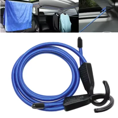 1/3/5PCS Stretch Elastic Adjustable Bungee Cords Hooks Bikes Rope Tie Luggage Car Strap Roof Rack Extra Wide Opening Steel Hook