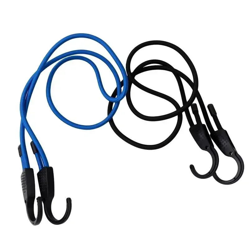 1/3/5PCS Stretch Elastic Adjustable Bungee Cords Hooks Bikes Rope Tie Luggage Car Strap Roof Rack Extra Wide Opening Steel Hook