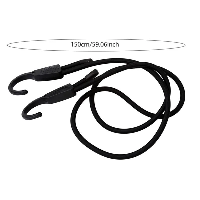 1/3/5PCS Stretch Elastic Adjustable Bungee Cords Hooks Bikes Rope Tie Luggage Car Strap Roof Rack Extra Wide Opening Steel Hook