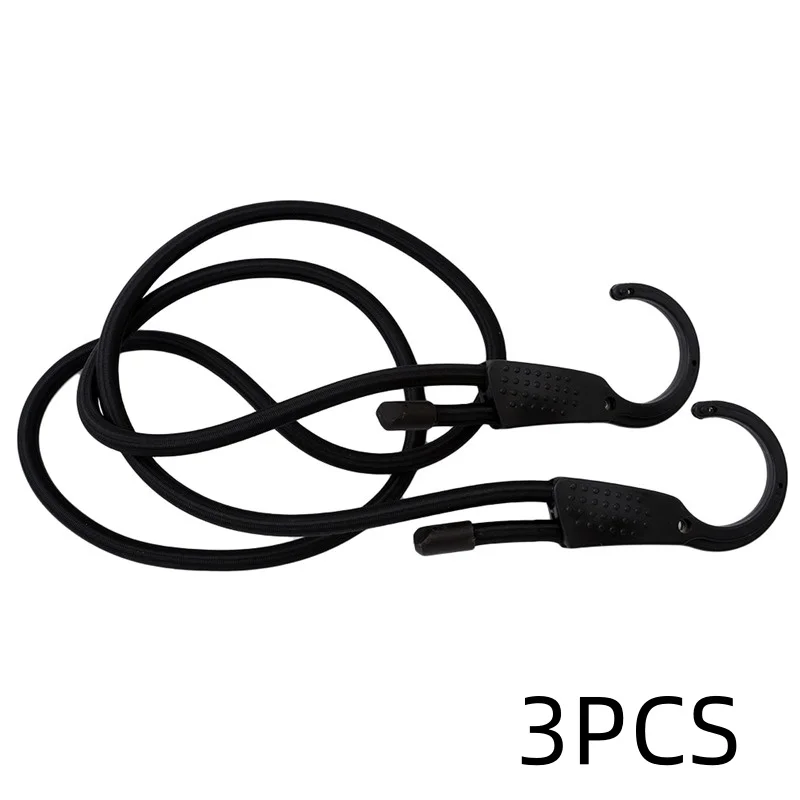 1/3/5PCS Stretch Elastic Adjustable Bungee Cords Hooks Bikes Rope Tie Luggage Car Strap Roof Rack Extra Wide Opening Steel Hook