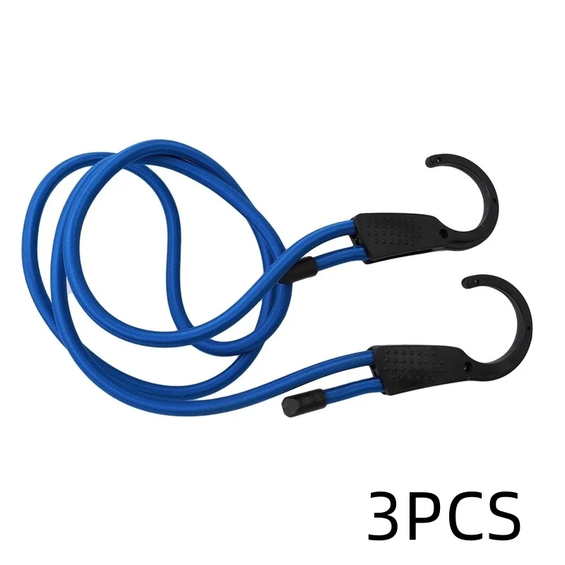 1/3/5PCS Stretch Elastic Adjustable Bungee Cords Hooks Bikes Rope Tie Luggage Car Strap Roof Rack Extra Wide Opening Steel Hook