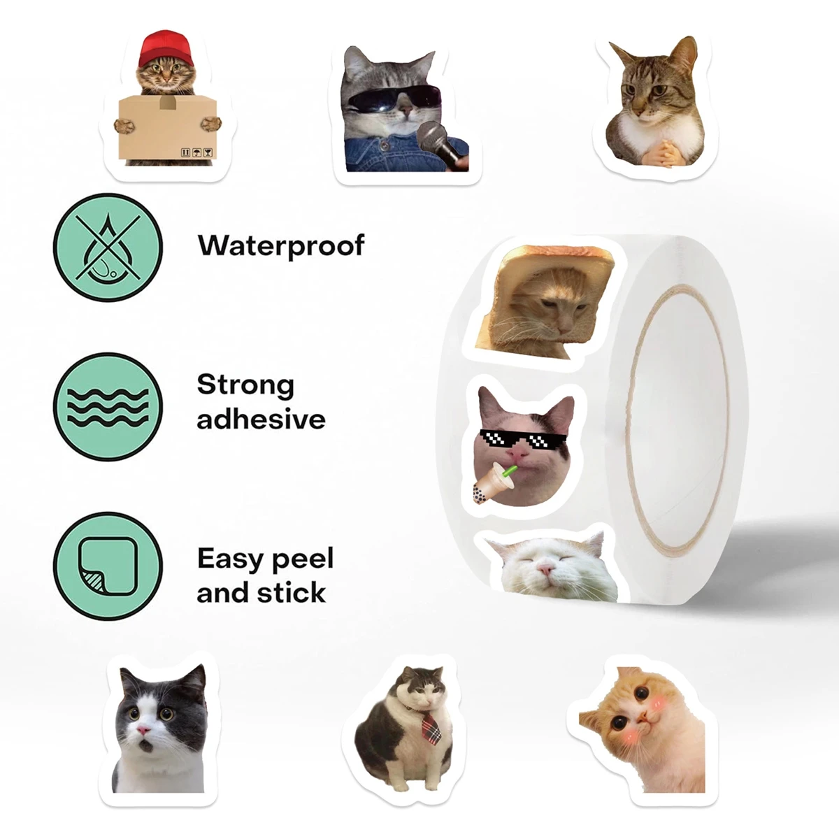 100-500pcs Cartoon Meme Cat Stickers For School Reward Stickers Classroom Decoration Encouragement Sticker For Student Teacher