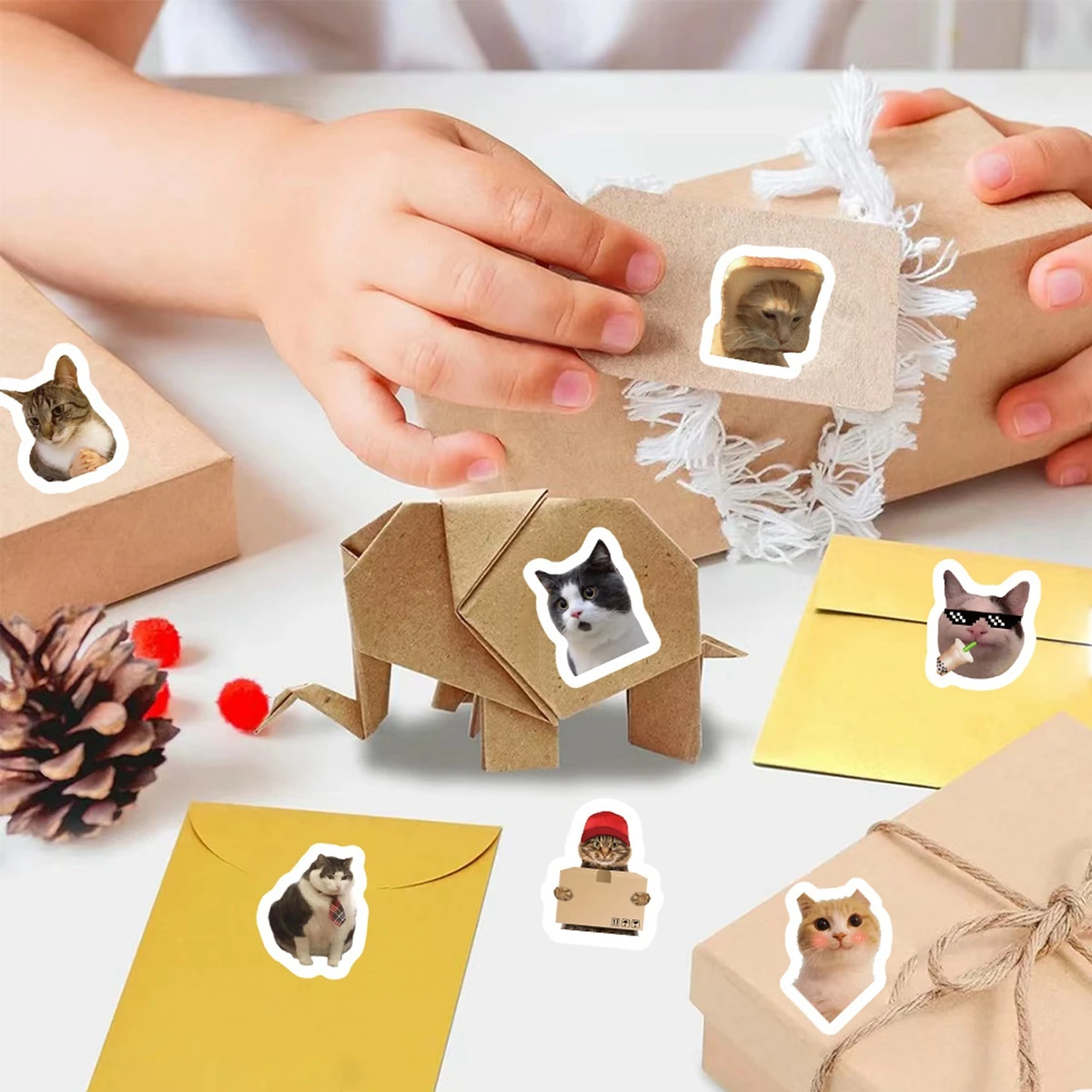 100-500pcs Cartoon Meme Cat Stickers For School Reward Stickers Classroom Decoration Encouragement Sticker For Student Teacher