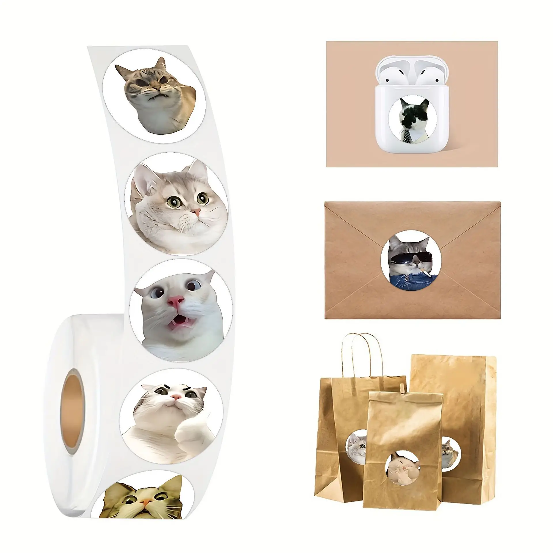 100-500pcs Cartoon Meme Cat Stickers For School Reward Stickers Classroom Decoration Encouragement Sticker For Student Teacher