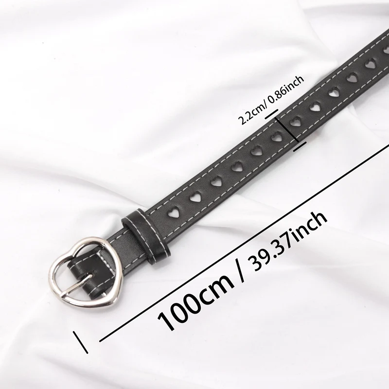 Women PU Leather Belt Hollow Out Loving Heart Ladies Waist Belt Personality Female Designer Jeans Pants Strap for Women Girls