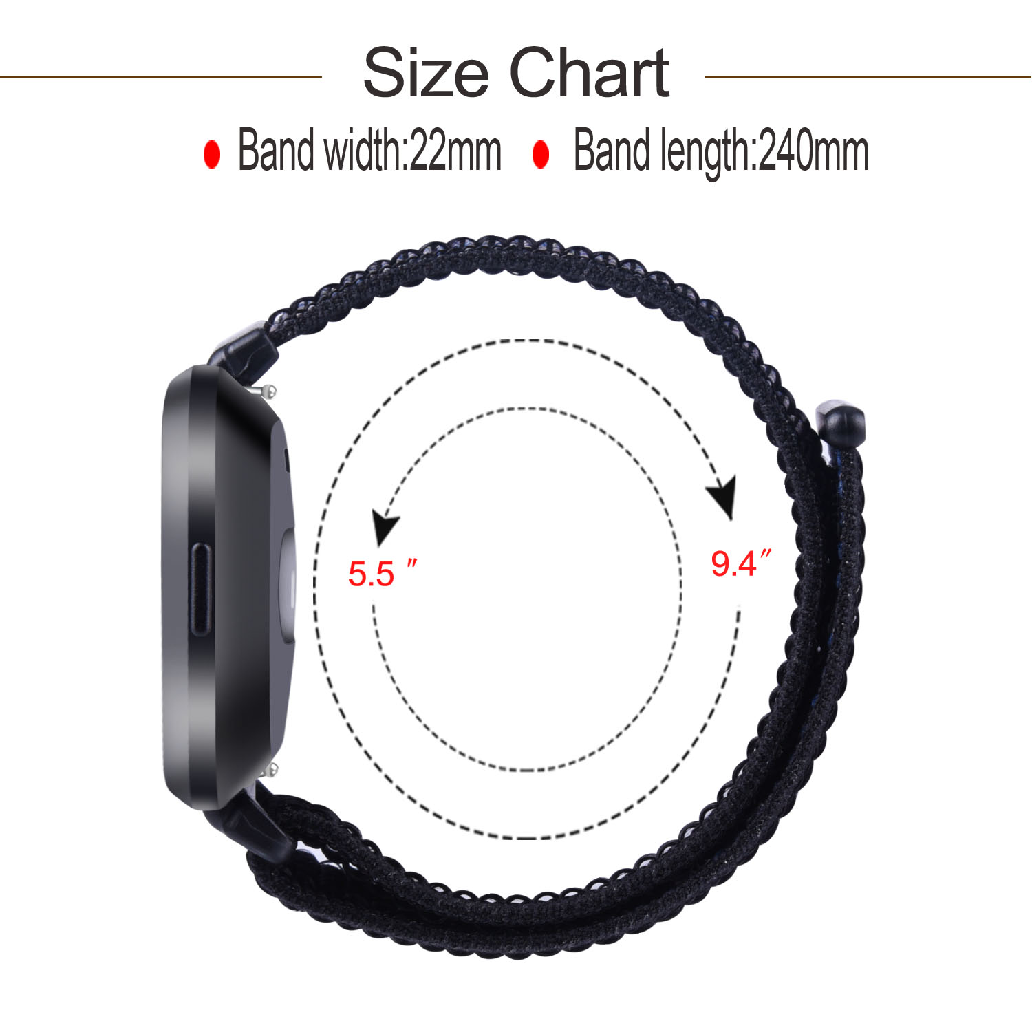 Nylon Watch Band For Fitbit Versa 3/Versa 4/Sense/Sense 2 Strap Sport Bracelet Wristband Replacement For Fitbit Sense Smart Watc