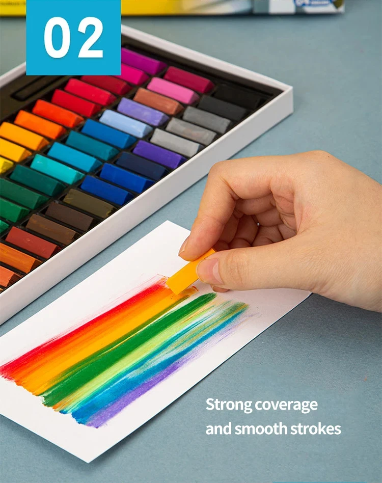 MUNGYO 64 Colors Non Toxic Square Chalk Soft Oil Pastel Square Mini Pastel Sticks Set Art Painting Stationery MPS Korea