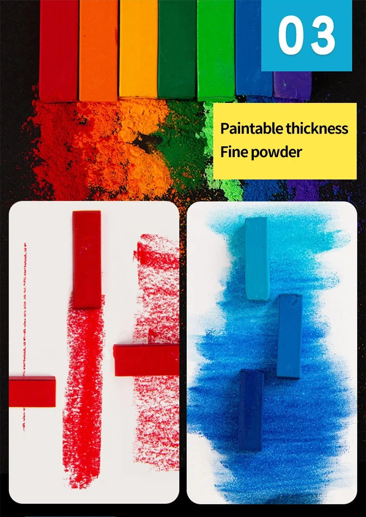 MUNGYO 64 Colors Non Toxic Square Chalk Soft Oil Pastel Square Mini Pastel Sticks Set Art Painting Stationery MPS Korea