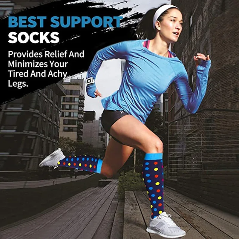 3/6 Pairs Free Shipping Compression Socks Women Medical Nursing Socks Varicose Veins Nurse Compression Socks For Sport Socks