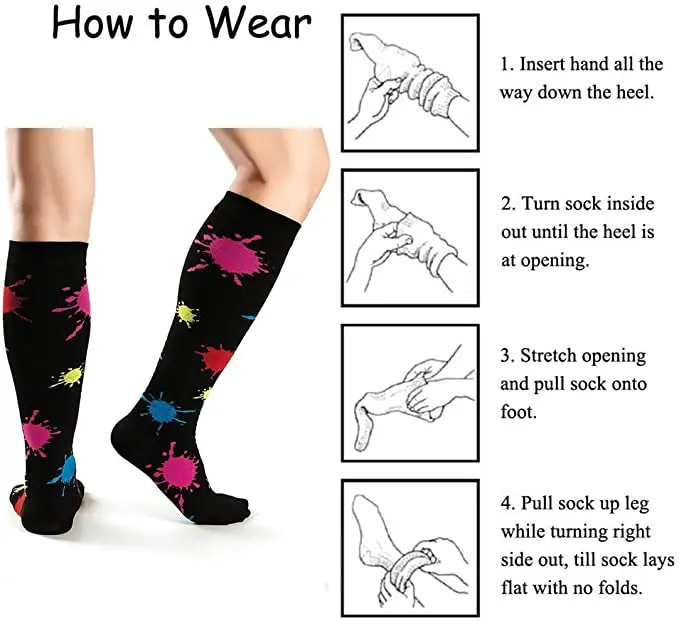 3/6 Pairs Free Shipping Compression Socks Women Medical Nursing Socks Varicose Veins Nurse Compression Socks For Sport Socks