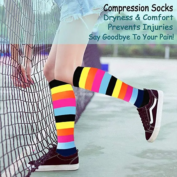 3/6 Pairs Free Shipping Compression Socks Women Medical Nursing Socks Varicose Veins Nurse Compression Socks For Sport Socks