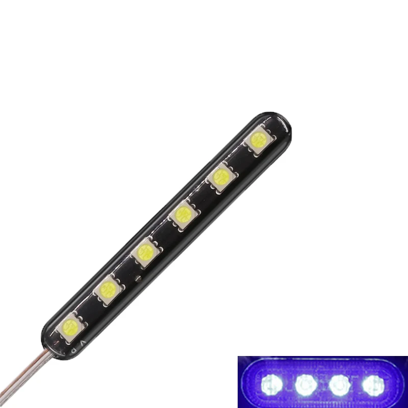 2 pcs/set Motorcycle Medium Grid Flash Lights Universal Motorbike 12V 6 LED Warning Signal Light License Lamp Moto Accessories