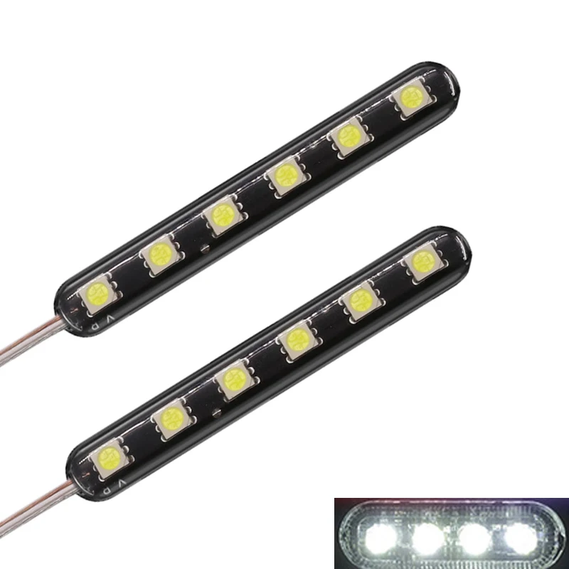 2 pcs/set Motorcycle Medium Grid Flash Lights Universal Motorbike 12V 6 LED Warning Signal Light License Lamp Moto Accessories