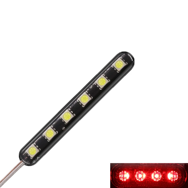 2 pcs/set Motorcycle Medium Grid Flash Lights Universal Motorbike 12V 6 LED Warning Signal Light License Lamp Moto Accessories