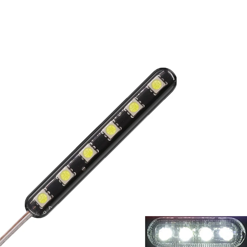 2 pcs/set Motorcycle Medium Grid Flash Lights Universal Motorbike 12V 6 LED Warning Signal Light License Lamp Moto Accessories