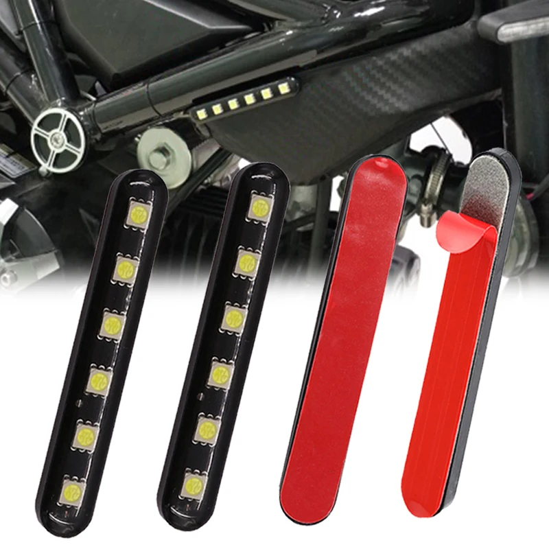 2 pcs/set Motorcycle Medium Grid Flash Lights Universal Motorbike 12V 6 LED Warning Signal Light License Lamp Moto Accessories