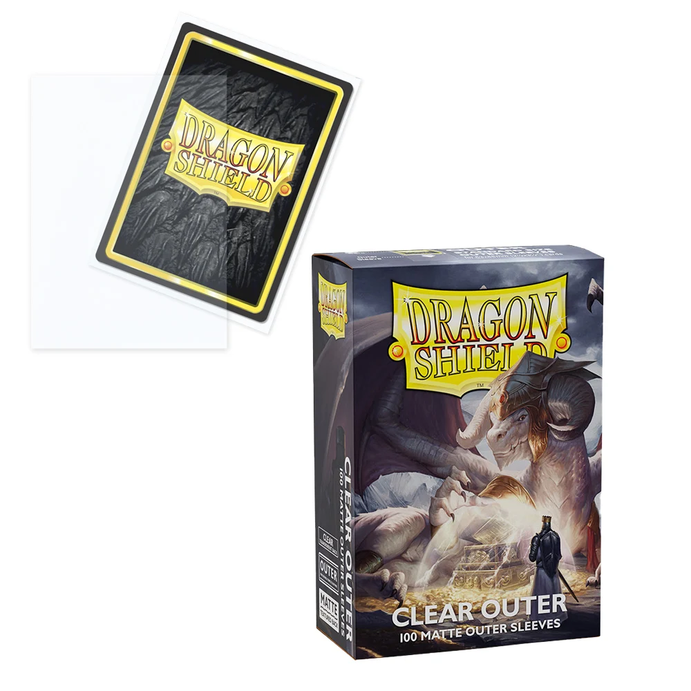 100ct Clear Outer Dragon Shield Card Sleeves Matte Clear TCG Standard Size Sleeve TCG Card Protector MGT/PTCG/FAB Covers