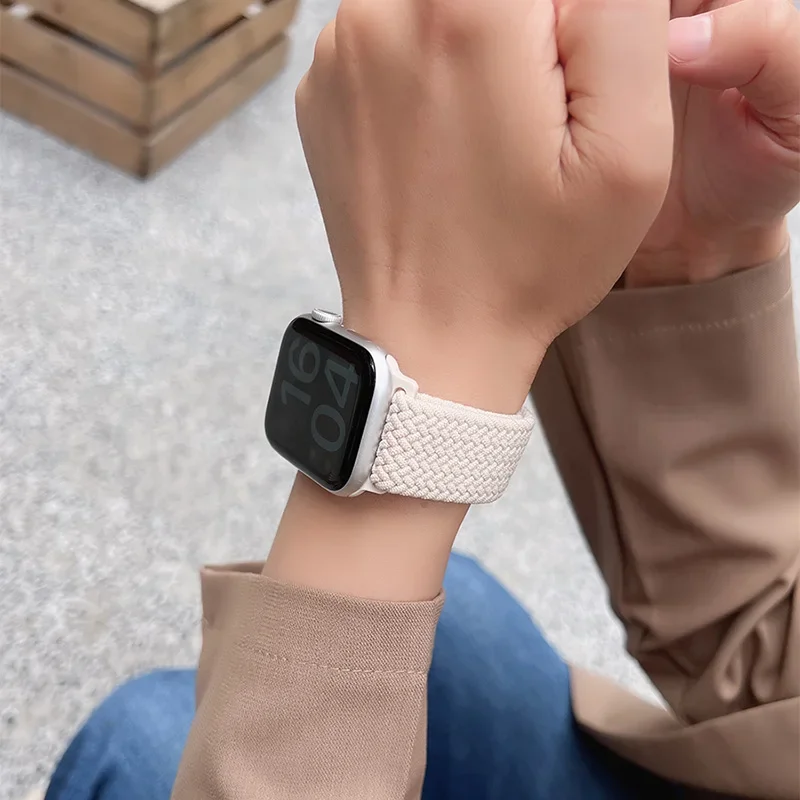 Braided Solo Loop For Apple watch Ultra band 40mm 44mm 41mm 38mm 49mm 45mm Elastic Nylon bracelet iWatch series 9 8 7 3 se strap