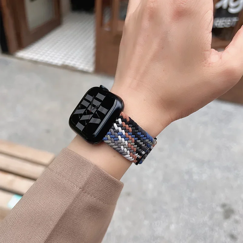 Braided Solo Loop For Apple watch Ultra band 40mm 44mm 41mm 38mm 49mm 45mm Elastic Nylon bracelet iWatch series 9 8 7 3 se strap