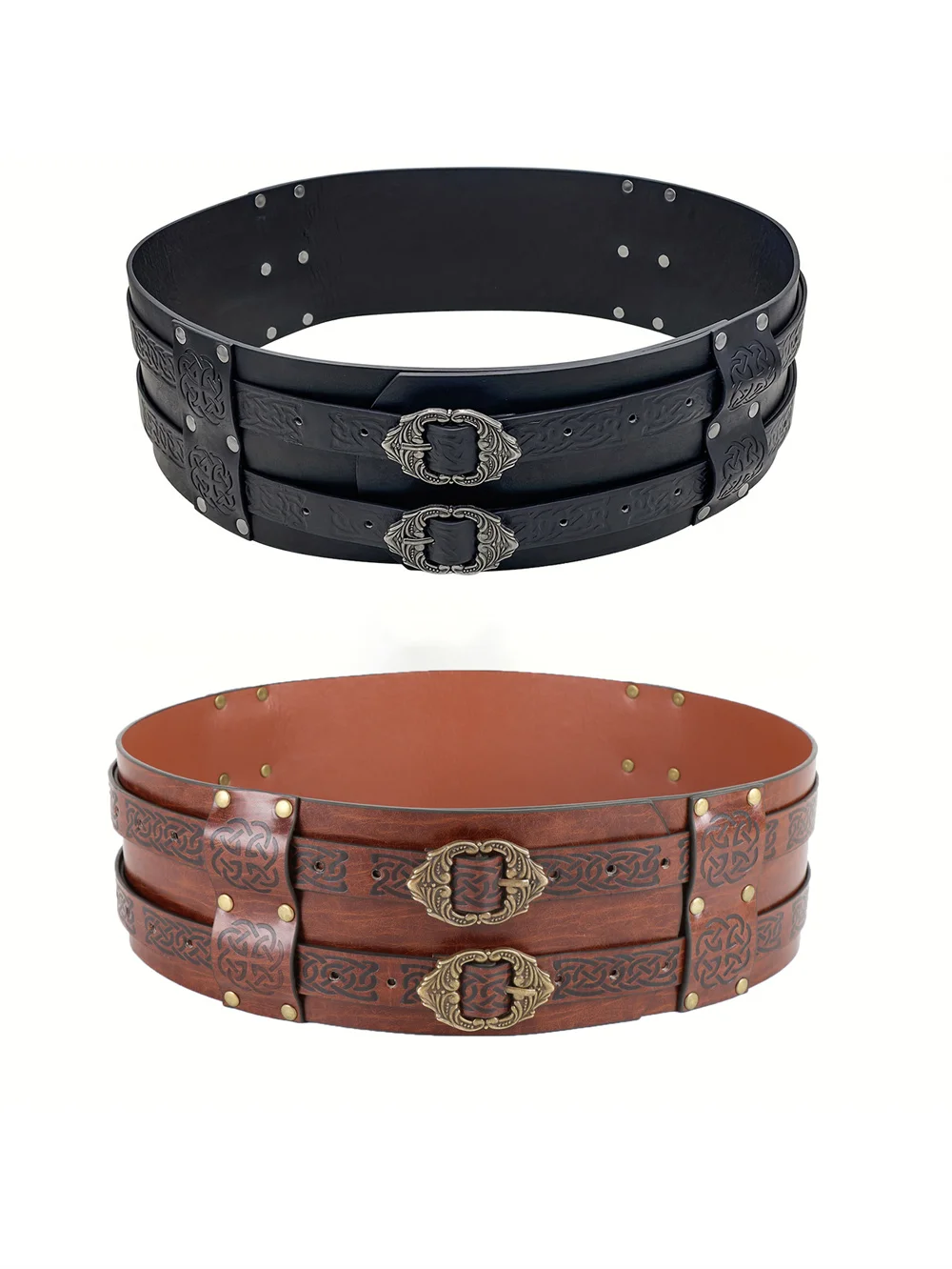 Medieval Viking Wide Belt Halloween Medieval Faux Leather Armor Belt Knight Cosplay Corset Belt LARP Costume