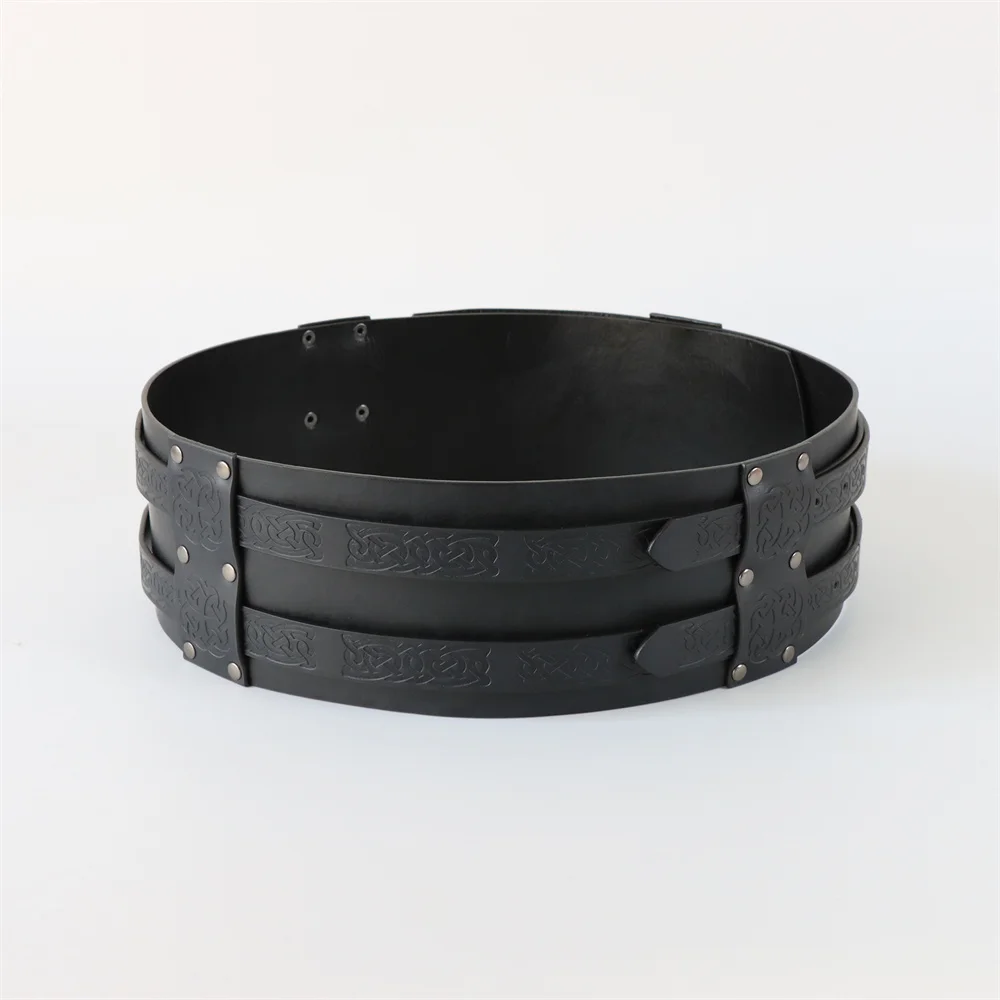 Medieval Viking Wide Belt Halloween Medieval Faux Leather Armor Belt Knight Cosplay Corset Belt LARP Costume