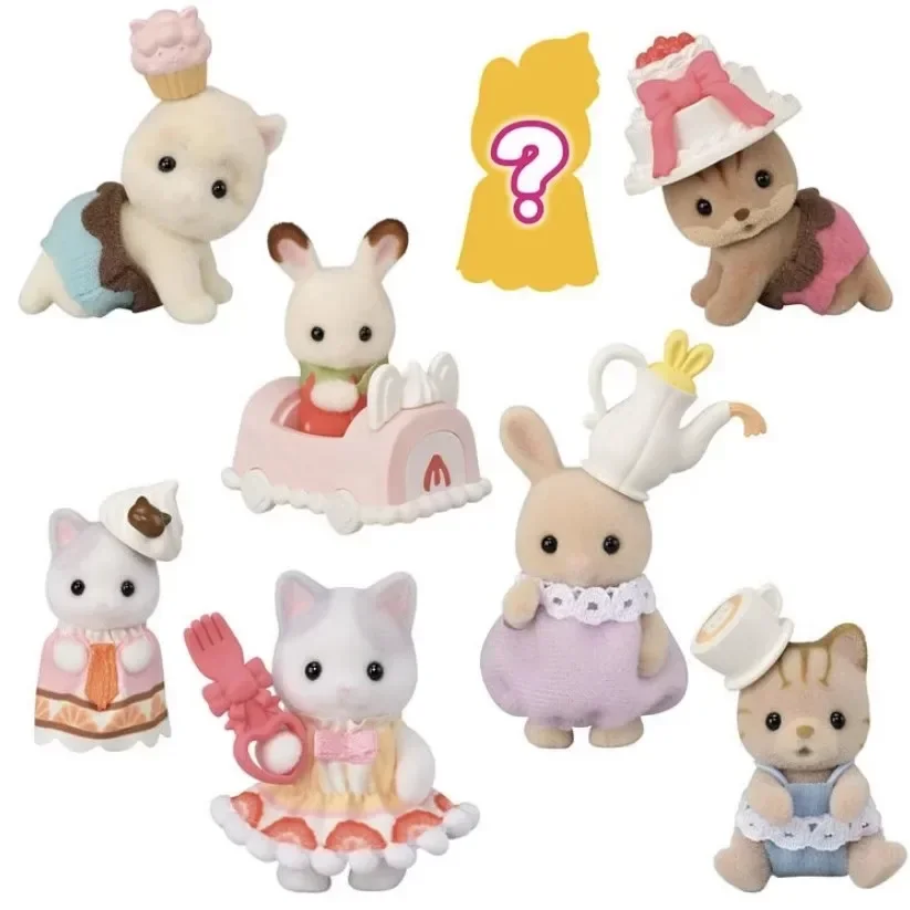 Sylvanian Families Anime Figures Magic Dress Up Cake blind bag Ternurines Sylvanian Families 1pc 16pcs Anime blind bag