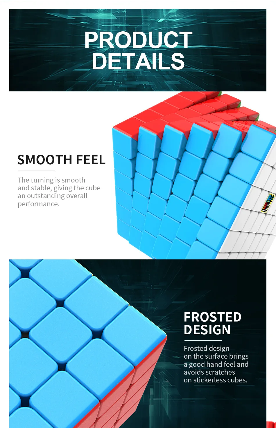 Moyu Meilong 6x6 Magic Cube 61mm Size Stickerless 6x6x6 WCA Competition Learning&Educational Toys For Children Gift 6x6 v2 Cube