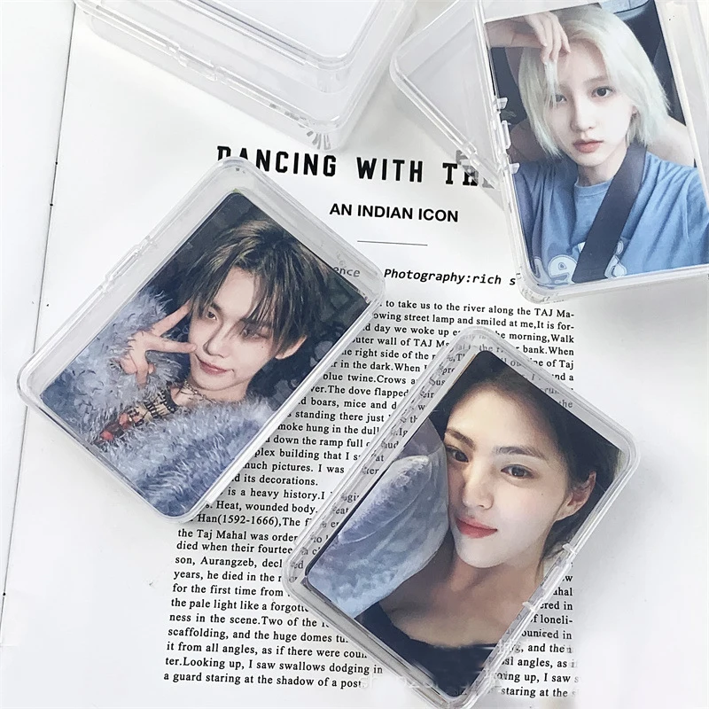 New Transparent  Photo Card Holder Box Idol Photo Storage Case Plastic Kpop Albums Photocard Small Card Collection Organizer