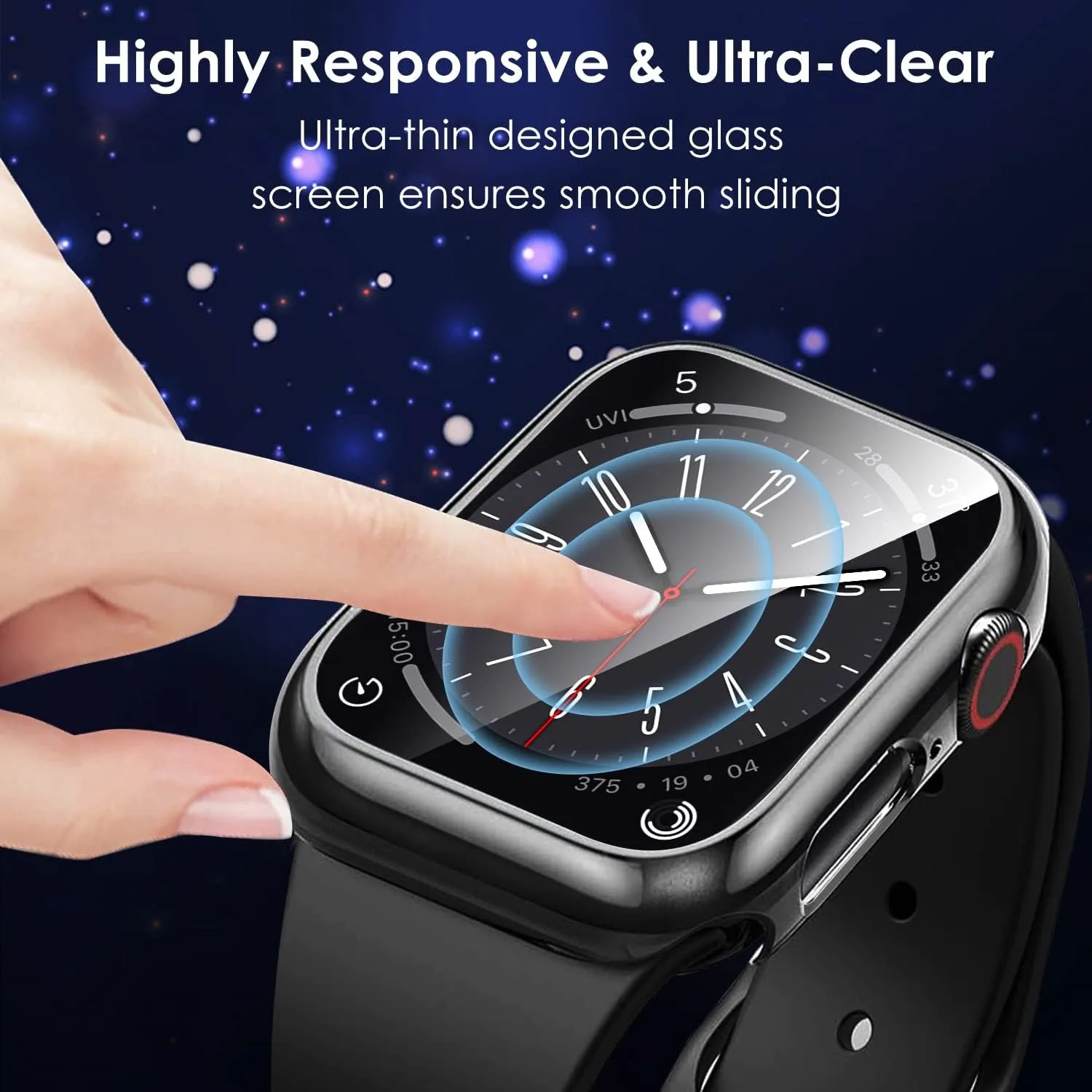 Tempered Glass+Case for Apple Watch 46mm 44mm 45mm 41mm 40mm 42mm Screen Protector for iWatch Series 10 9 8 7 6 SE 5 Accessories