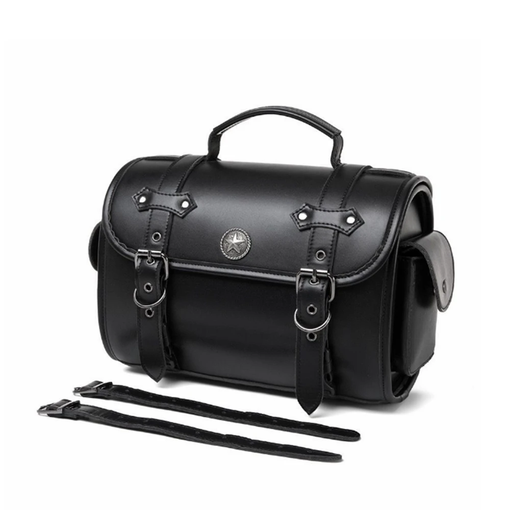 Motorcycle Bag Saddlebags PU Leather Front Fork Tail Saddle Bag Luggage For Harley Chopper Bobber Cruiser Sportster XL 883 1200